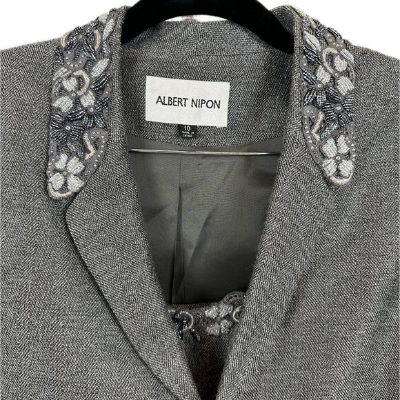 Gorgeous Albert Nipon 3 Piece Evening Suit with Beaded Embelisments- Size 10 - Picture 3 of 5